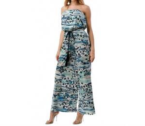 NEW ARIELLA tube wide leg jumpsuit in blue